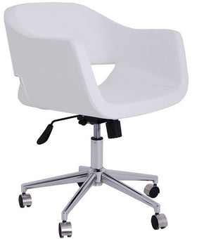 cornelia Contemporary office chair in white leather