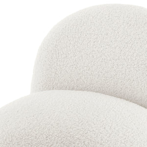 Zolia Faux Shearling Swivel Accent Chair, Shearling Beige