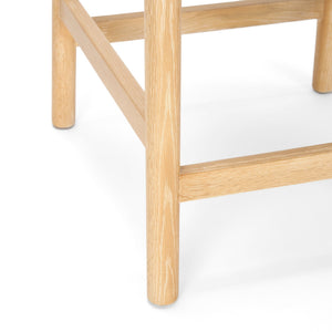 Sam Counter Stool W/ Light Brown Wood Frame and Beige Upholstered Seat