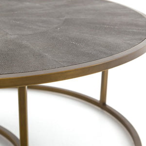 Shagreen Nesting Coffee Table-Brass