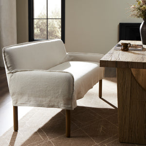 Addington Slipcover Bench in Brussels Natural