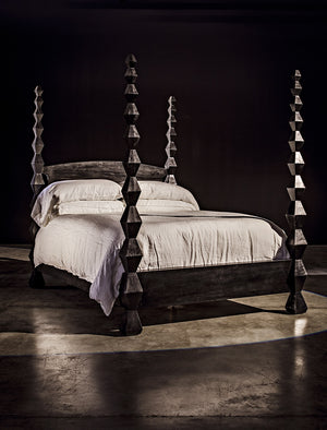Brancusi Bed, Queen, Hand Rubbed Black