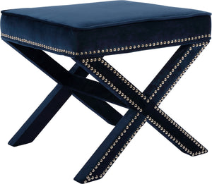Alan Ottoman/Bench In Navy Velvet