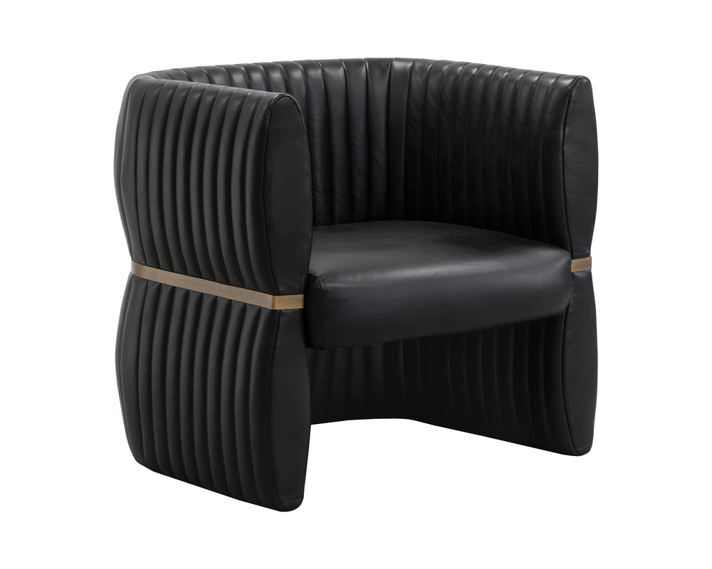 TRYOR LOUNGE CHAIR - VINTAGE BLACK NIGHT LEATHER