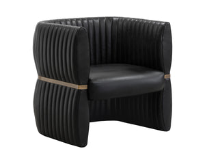 TRYOR LOUNGE CHAIR - VINTAGE BLACK NIGHT LEATHER