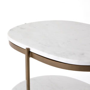Felix Oval Nightstand in Antique Brass