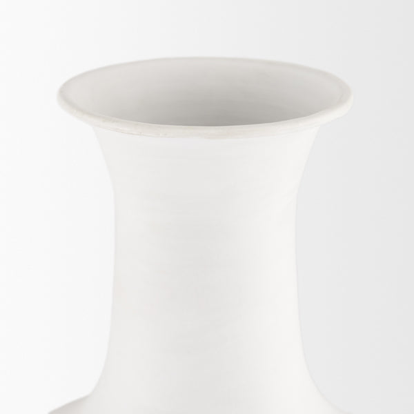 Toru Tall White w/ Grey Ombre Metal Vase
