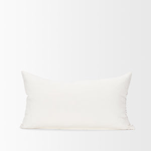 Jayden Cream w/ Merlot Print Linen Lumbar Decorative Pillow Cover