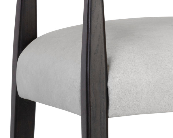 KEAGAN COUNTER STOOL - SALOON LIGHT GREY LEATHER