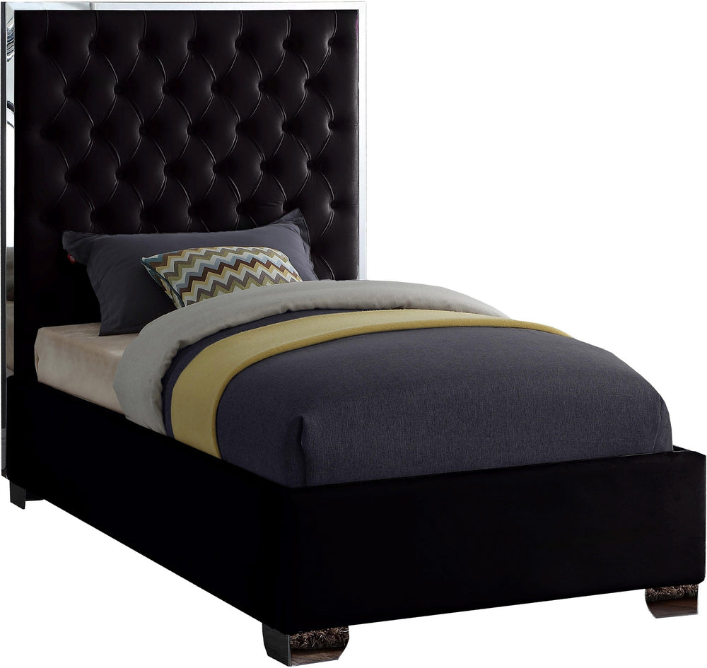 Priscilla Twin Bed In Black Velvet