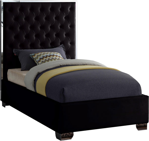 Priscilla Twin Bed In Black Velvet