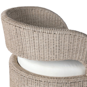 Hawkins Outdoor Swivel Chair in Vintage White