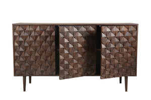 Moe's Pablo 3 Door Sideboard in Dark Brown Sheesham