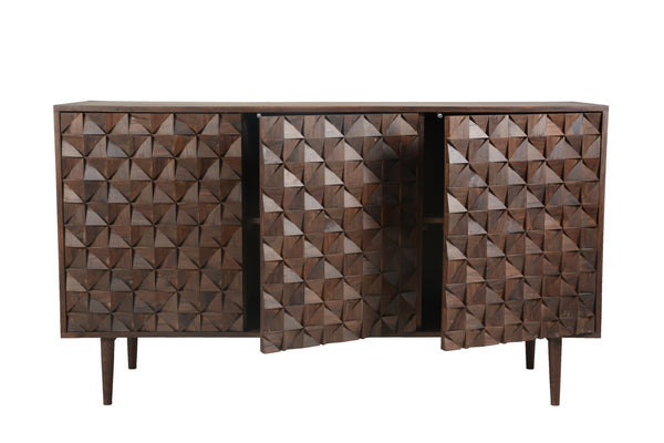 Moe's Pablo 3 Door Sideboard in Dark Brown Sheesham