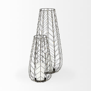 Petiole II Large Gold Toned Metal Table Candle Holder