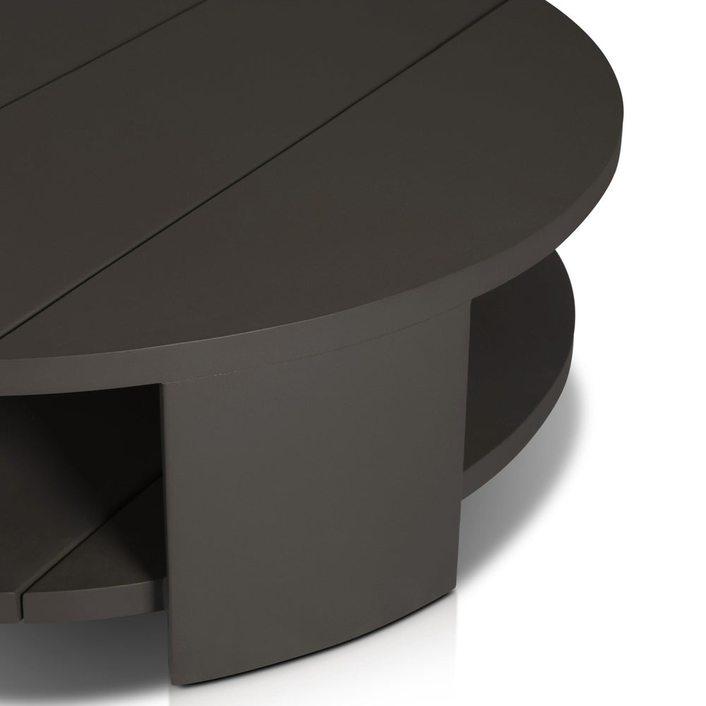 Roca Outdoor Round Metal Coffee Table - Bronze