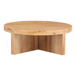 Moe's Folke Round Coffee Table in Natural Oak