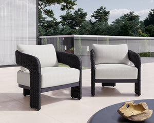 PYLOS LOUNGE CHAIR - BLACK - LOUIS CREAM