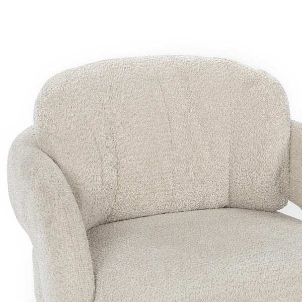 Salino Upholstered Lounge Chair in Natural Fabric