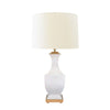 HANDPAINTED TOLE TABLE LAMP IN LIGHT PINK STROKES PATTERN
