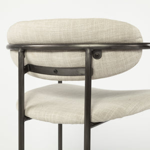 Parker II Beige Fabric Seat Gun Metal Grey Metal Counter Stool
