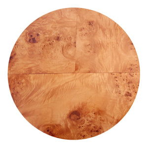 Arsenio Burl Wood Round Side/End Table, Golden Brown Burl