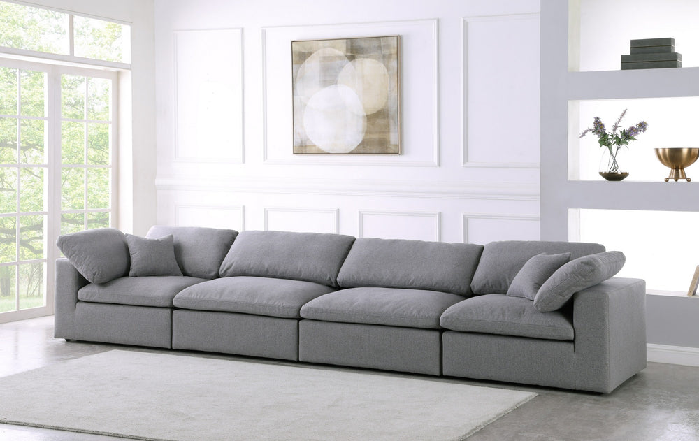 Carmen Cloud Modular Sofa In Grey Linen Fabric