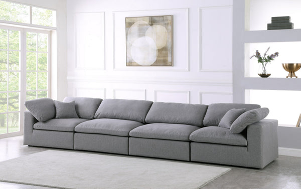 Carmen Cloud Modular Sofa In Grey Linen Fabric