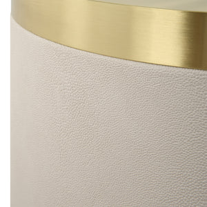 Circuit Brass & White Accent Table