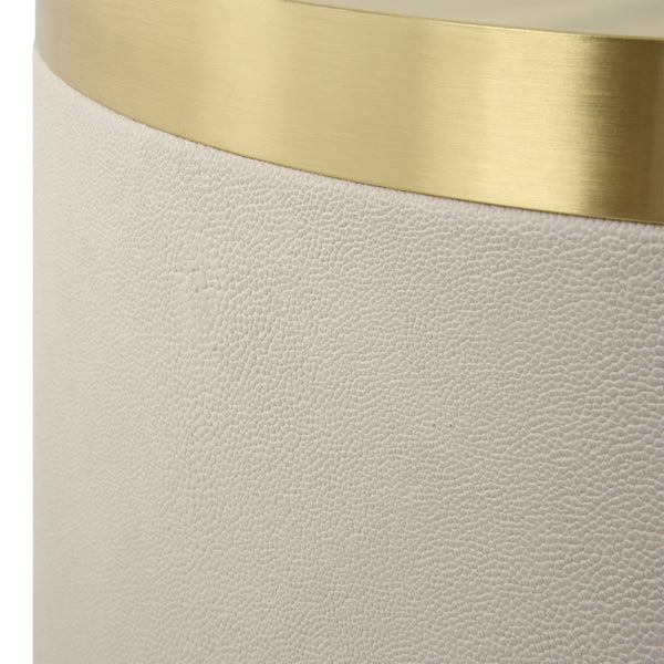 Circuit Brass & White Accent Table