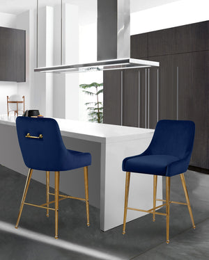 Irvin Stool In Navy Velvet
