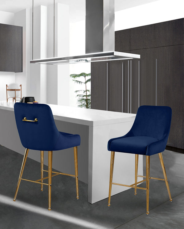 Irvin Stool In Navy Velvet