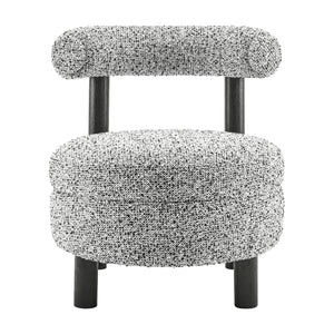 Esther Boucle Accent Chair, Speckled White 
