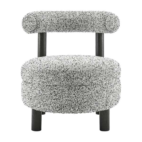 Esther Boucle Accent Chair, Speckled White 