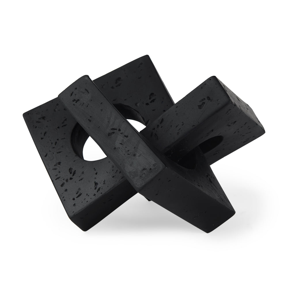Linx  Small Matte Black Resin Sculpture Decorative Object