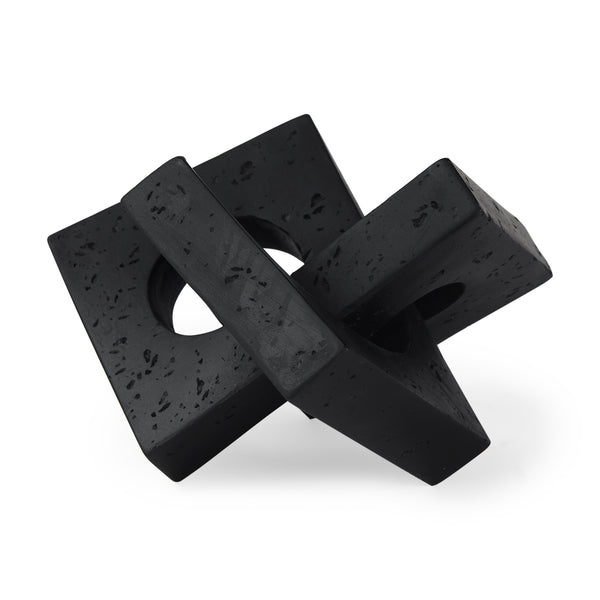 Linx  Small Matte Black Resin Sculpture Decorative Object