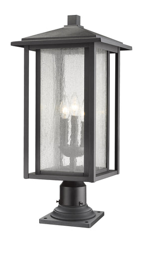 Aspen 3 Light Outdoor Pier Mounted Fixture in Black Finish