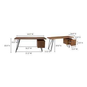 Moe's Nailed Desk with Live Edge Acacia Wood
