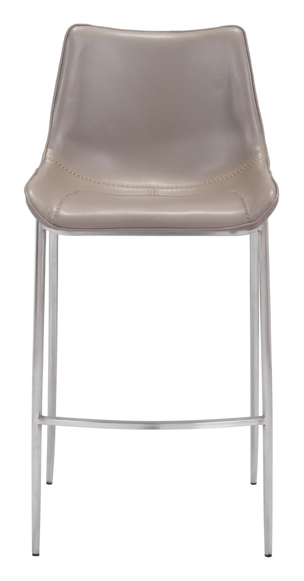 Magnus Barstool (Set of 2) Brown & Silver