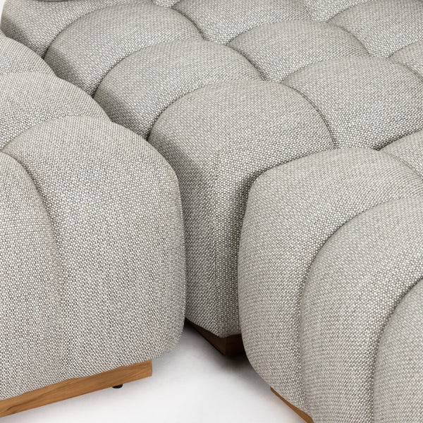 Roma Outdoor 3pc Sectional W/Ottoman In Ash