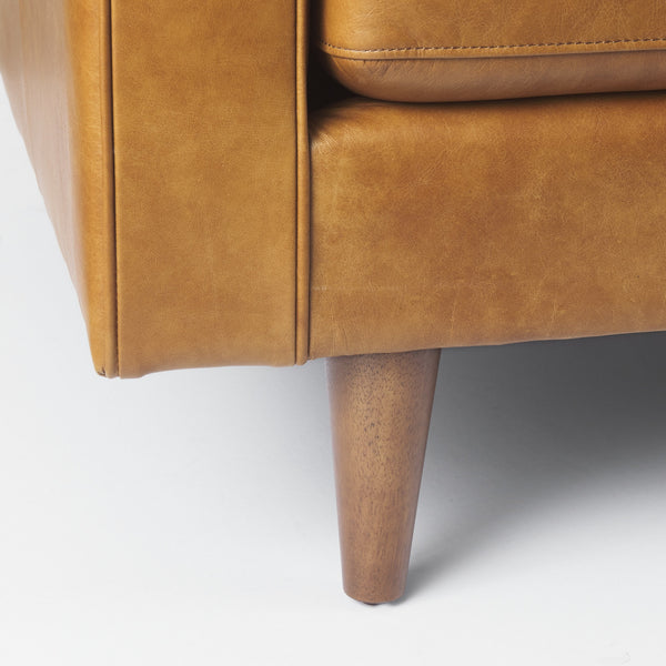 Svend 88.0L x 38.0W x 34.0H Tan Leather Sofa