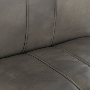 Mayer Leather Counter Stool with Hammered Iron Legs