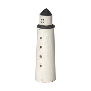 Abner (Large) 4L x 4W White Wooden Coastal Lighthouse