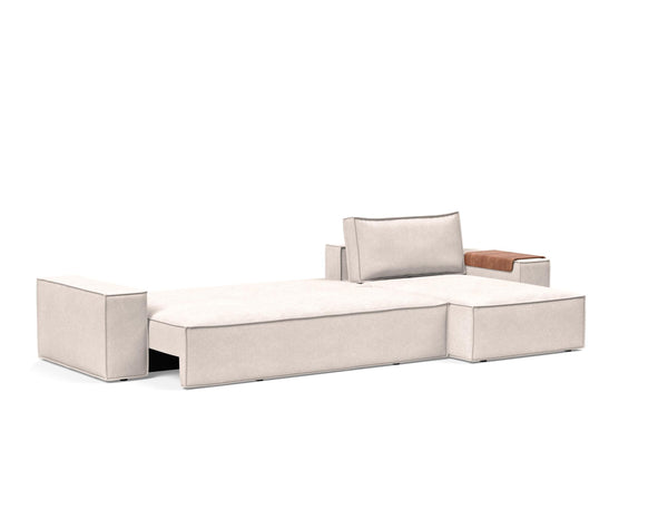 NEWILLA SOFA BED W/LOUNGER 57"X118", W/WIDE ARM RESTS