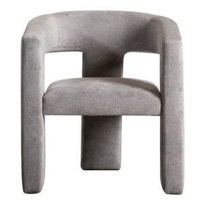 Elo Armchair in Light Grey with Plywood Frame