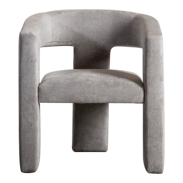 Elo Armchair in Light Grey with Plywood Frame