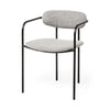 Parker Gray Fabric Seat Black Metal Dining Chair