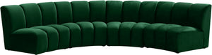 Lynda 4pc. Modular Sectional In Green Velvet