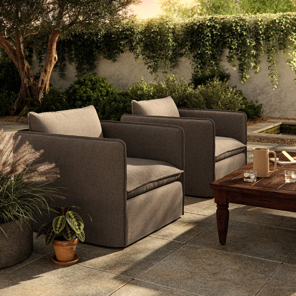 Andre Outdoor Swivel Chair in Alessi Fawn