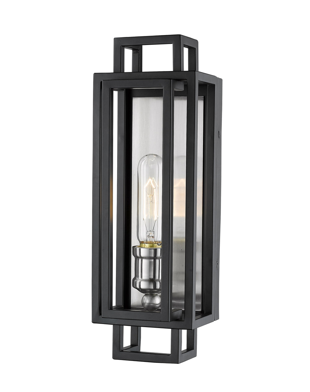 Titania 1 Light Wall Sconce in Black + Brushed Nickel Finish